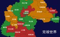 天津市蓟州区geoJson地图渲染效果
